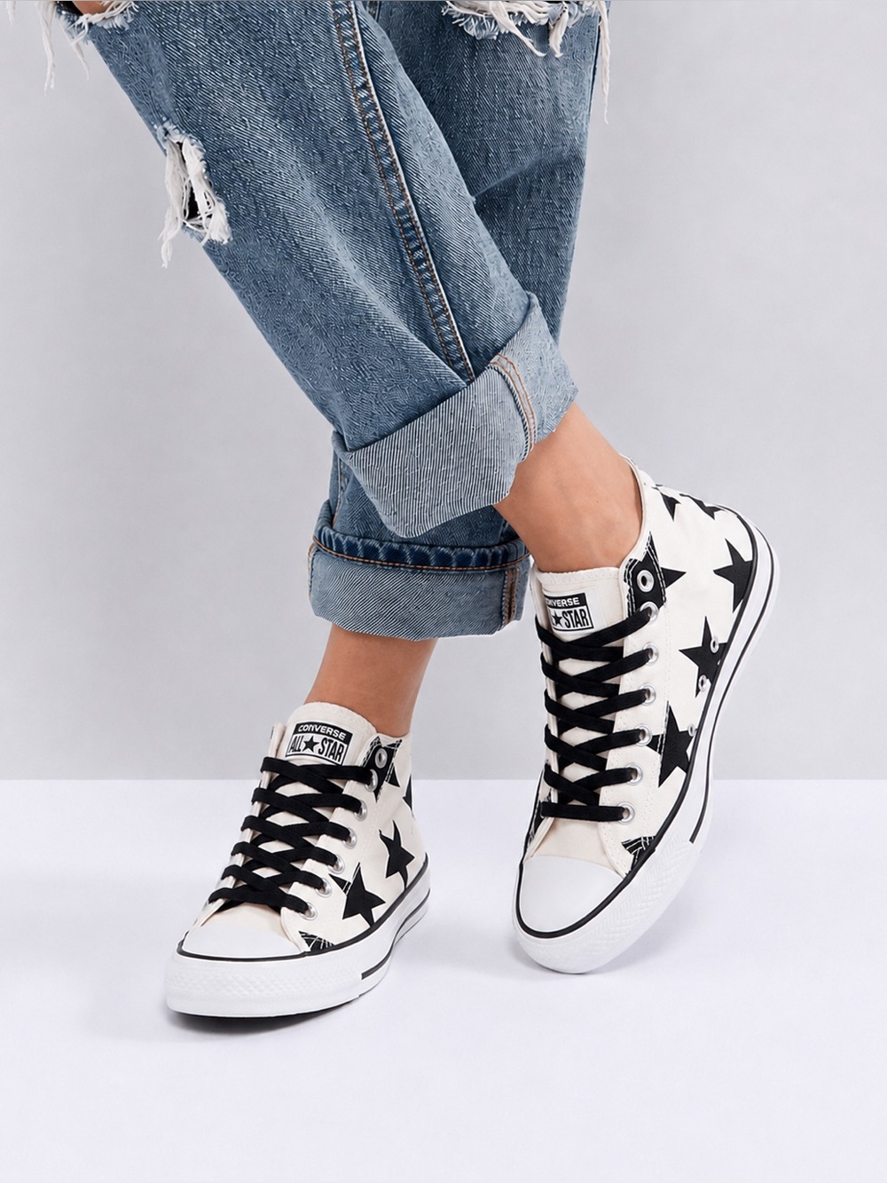 Converse Limited Edition Egret/Black Star High Top Sneakers